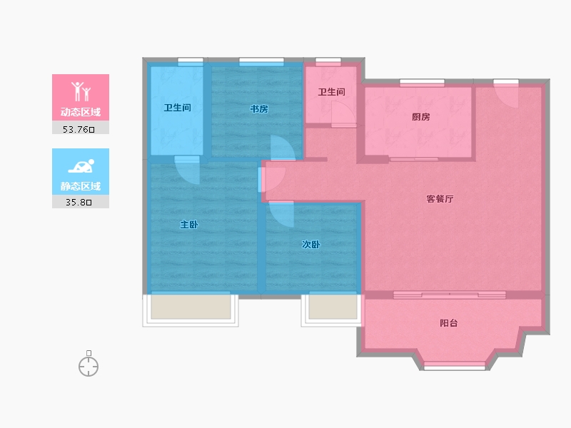 浙江省-嘉兴市-东樾名庭-80.00-户型库-动静分区