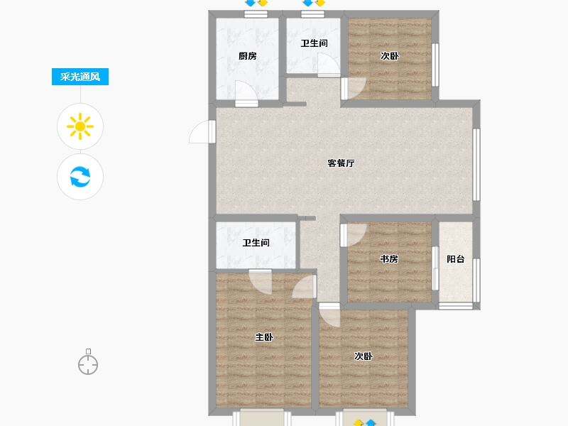 山西省-太原市-当代城MOMA-116.00-户型库-采光通风