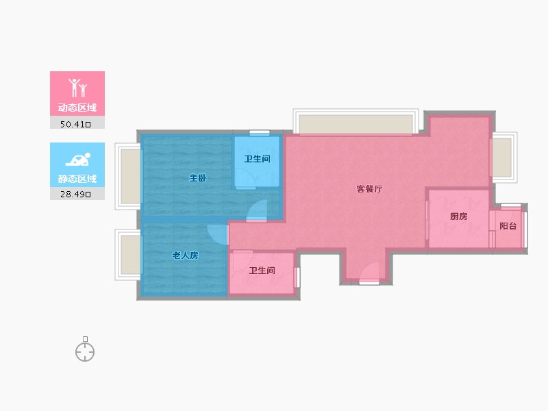 云南省-昆明市-保利和光屿湖二期-80.80-户型库-动静分区