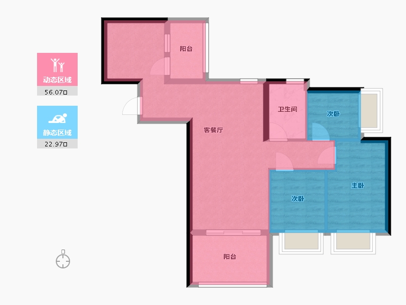 广东省-东莞市-新鸿基珑汇-73.60-户型库-动静分区