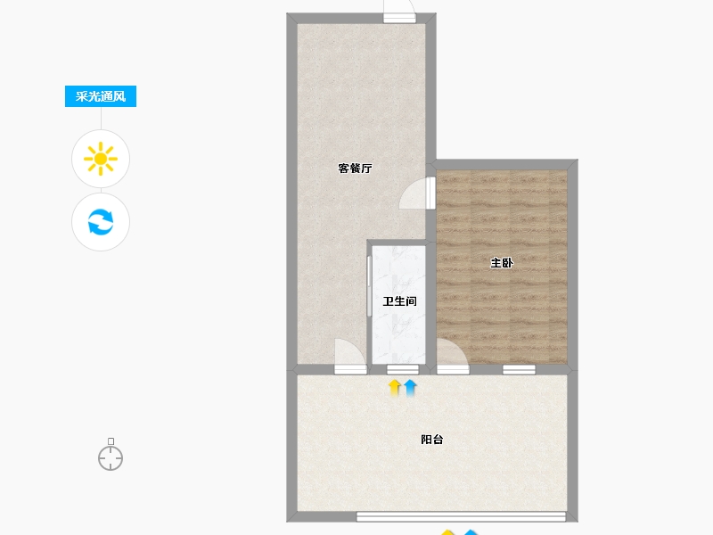 江苏省-无锡市-新惠一村-40.80-户型库-采光通风