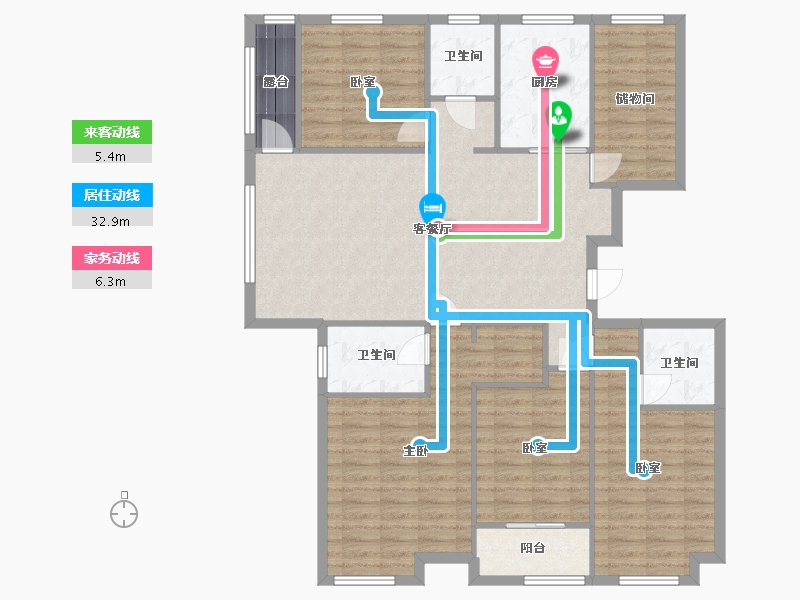 山东省-泰安市-绿地云水谣3期-129.86-户型库-动静线