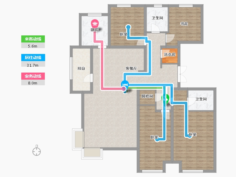 宁夏回族自治区-银川市-玺云台-南区-156.78-户型库-动静线