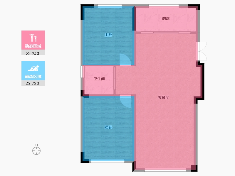 内蒙古自治区-通辽市-中央公馆一期-80.65-户型库-动静分区