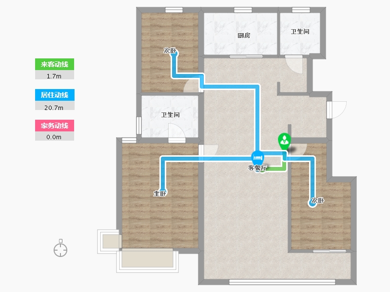 河北省-石家庄市-龙湖天璞-108.00-户型库-动静线