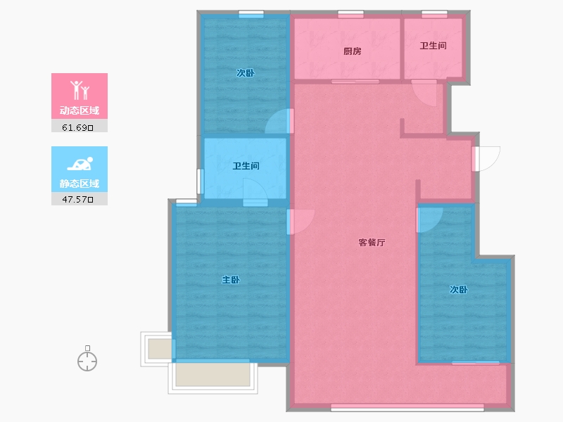 河北省-石家庄市-龙湖天璞-108.00-户型库-动静分区