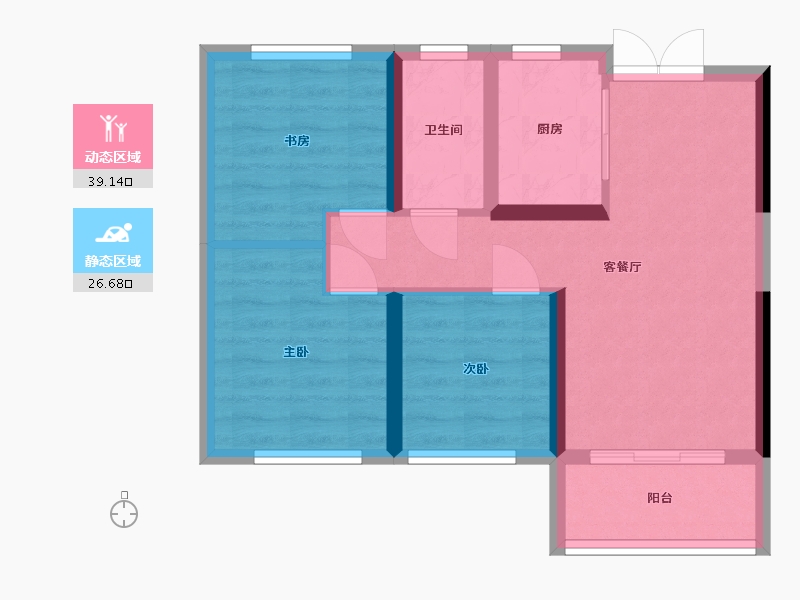 河南省-郑州市-永威城玖著-64.00-户型库-动静分区