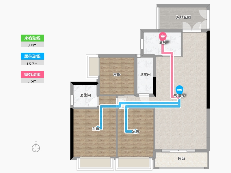 贵州省-贵阳市-金龙滨河湾壹号-96.00-户型库-动静线