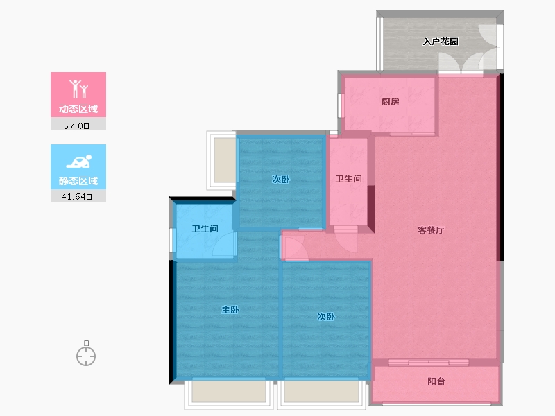 贵州省-贵阳市-金龙滨河湾壹号-96.00-户型库-动静分区