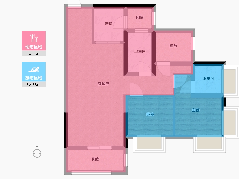 广东省-惠州市-牧云溪谷花园云海-71.20-户型库-动静分区