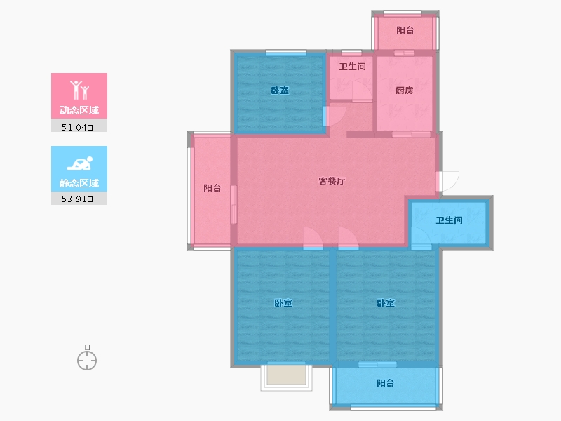 北京-北京市-运河园-92.71-户型库-动静分区