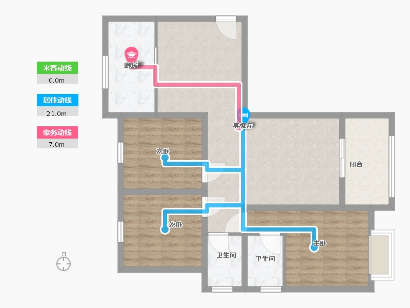 江苏省-淮安市-富民家园五期-89.60-户型库-动静线