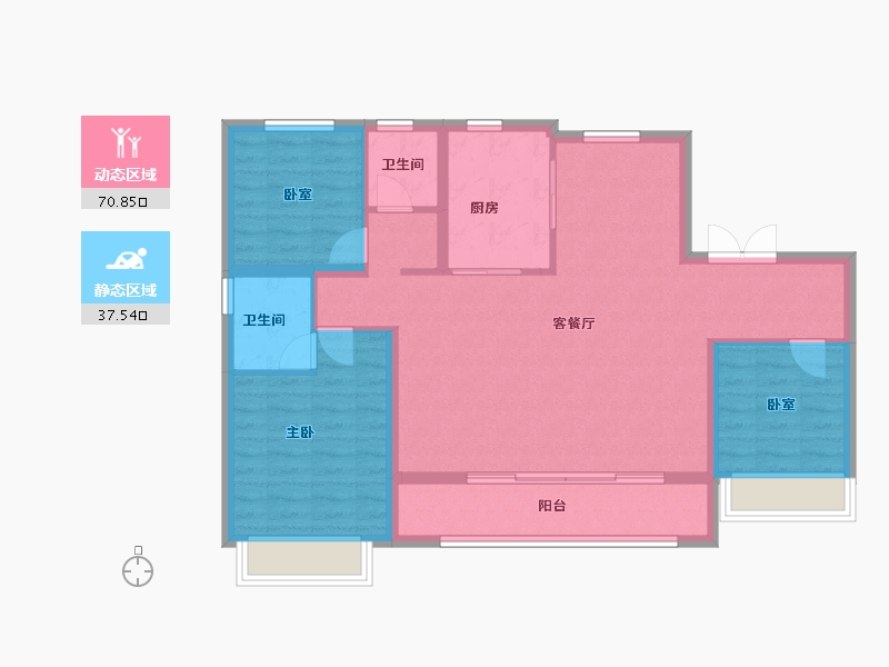 陕西省-榆林市-盛景和苑-105.64-户型库-动静分区