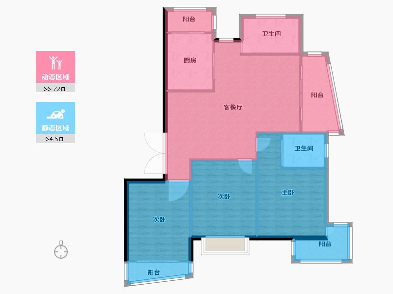 上海-上海市-虹桥新城-120.60-户型库-动静分区