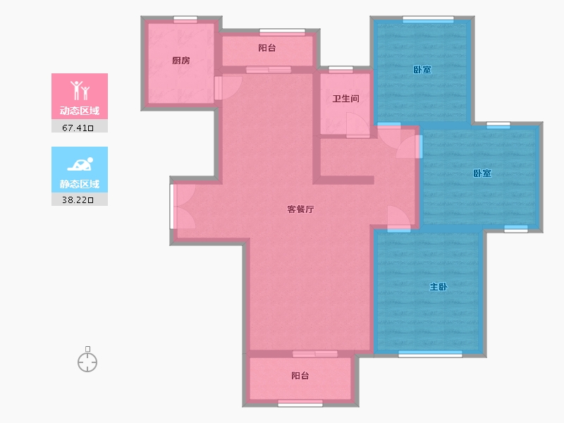 河南省-许昌市-建业森林半岛-93.60-户型库-动静分区