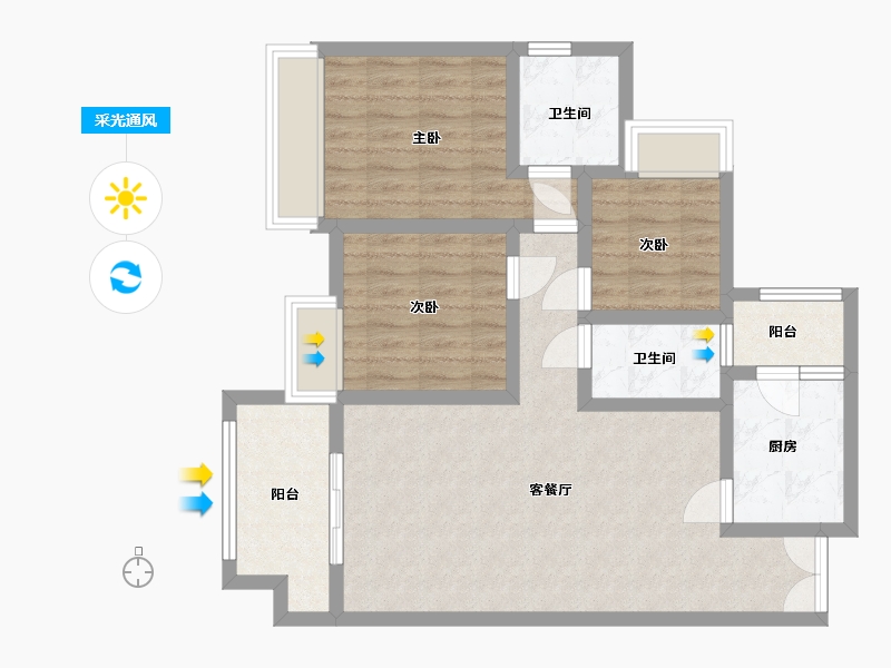 四川省-德阳市-江岸铭座-82.87-户型库-采光通风