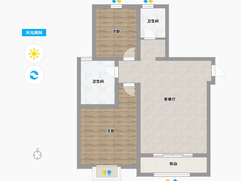 山东省-济宁市-天圳四季城-78.00-户型库-采光通风