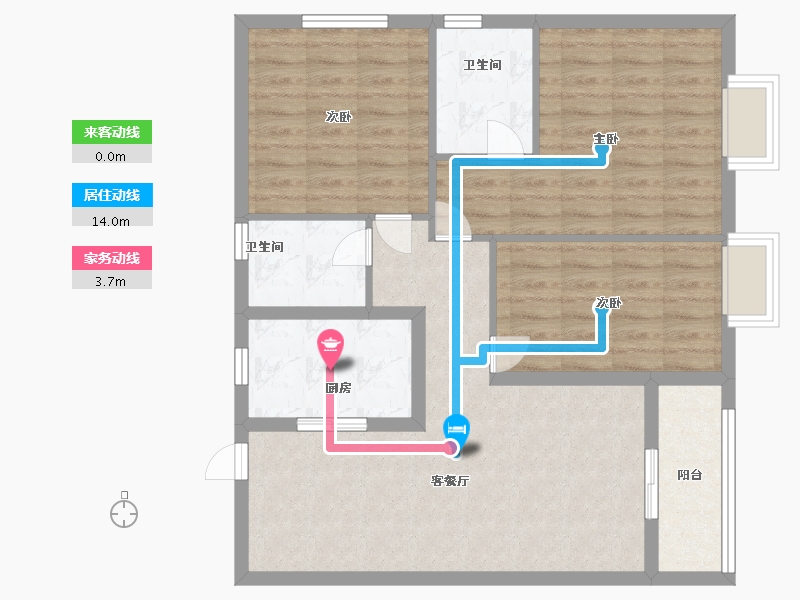 湖北省-武汉市-福星惠誉星誉国际-86.00-户型库-动静线