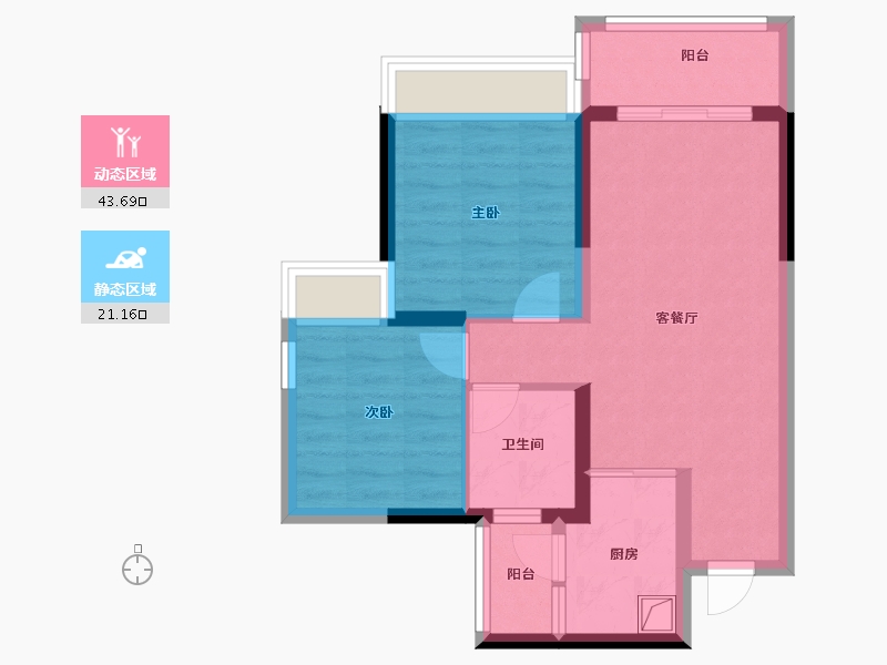 四川省-自贡市-绿地新里城-58.27-户型库-动静分区