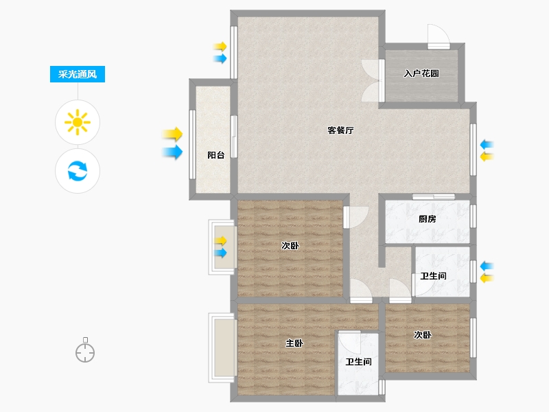 山西省-长治市-麟绛佳园-118.00-户型库-采光通风