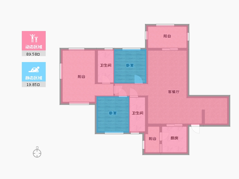 广东省-湛江市-城市海悦花园-76.00-户型库-动静分区