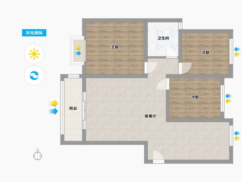 河南省-南阳市-龙腾社区-90.00-户型库-采光通风