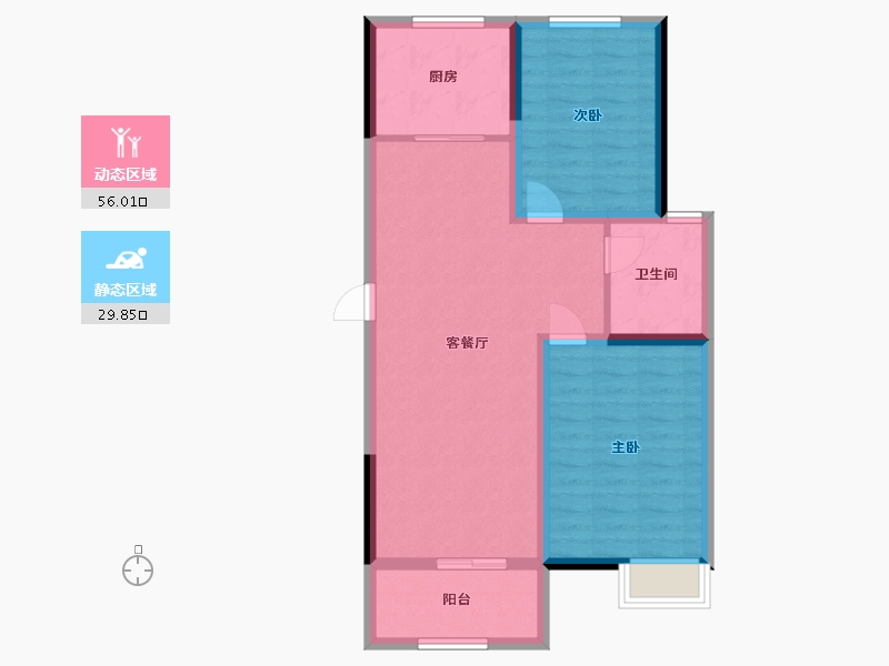 江苏省-盐城市-公园道1号-65.60-户型库-动静分区