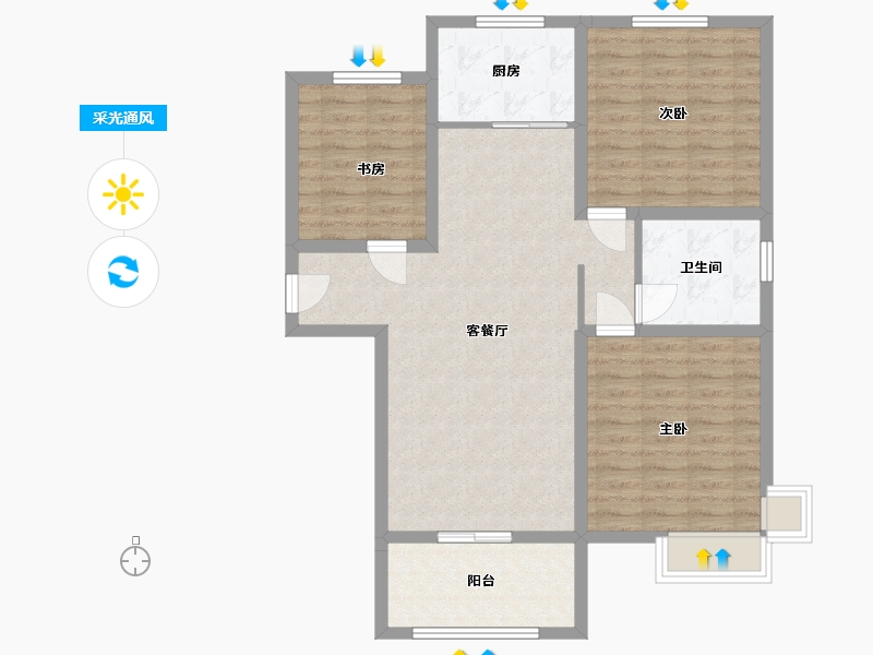 山东省-济宁市-南杨庄回迁小区-95.20-户型库-采光通风