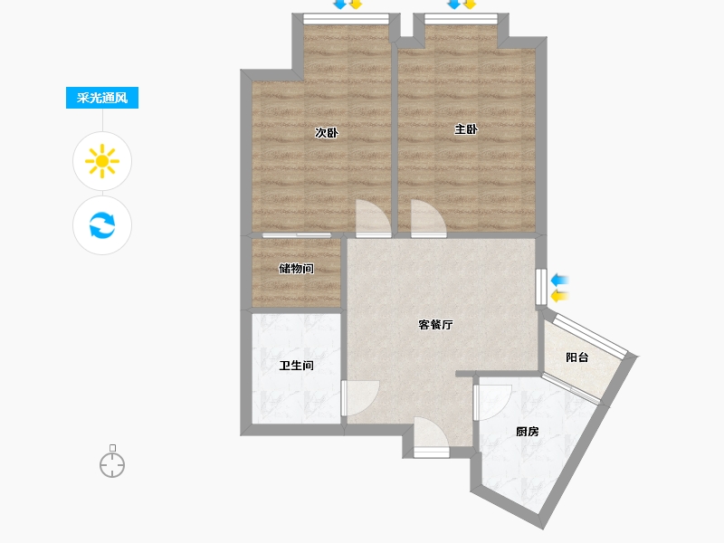 天津-天津市-和静家园-70.40-户型库-采光通风