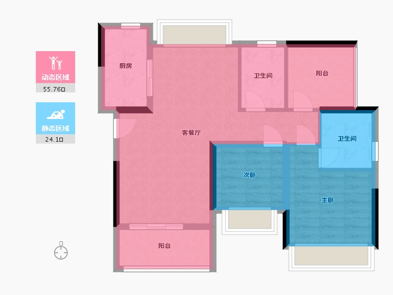 广东省-佛山市-樵悦名居-71.06-户型库-动静分区