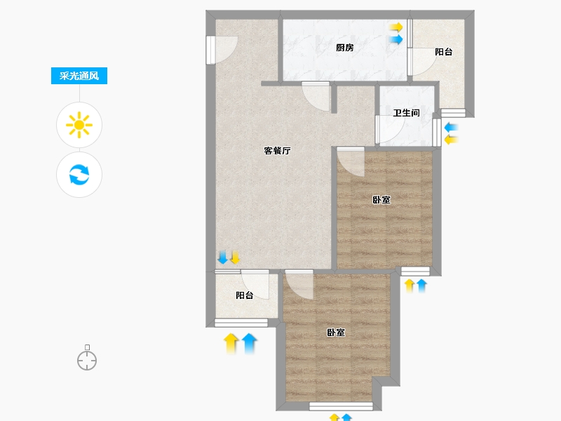 重庆-重庆市-万科金域学府翰林菁华里-54.00-户型库-采光通风