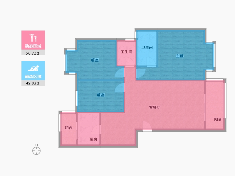 四川省-成都市-芙蓉家苑-二期-97.00-户型库-动静分区