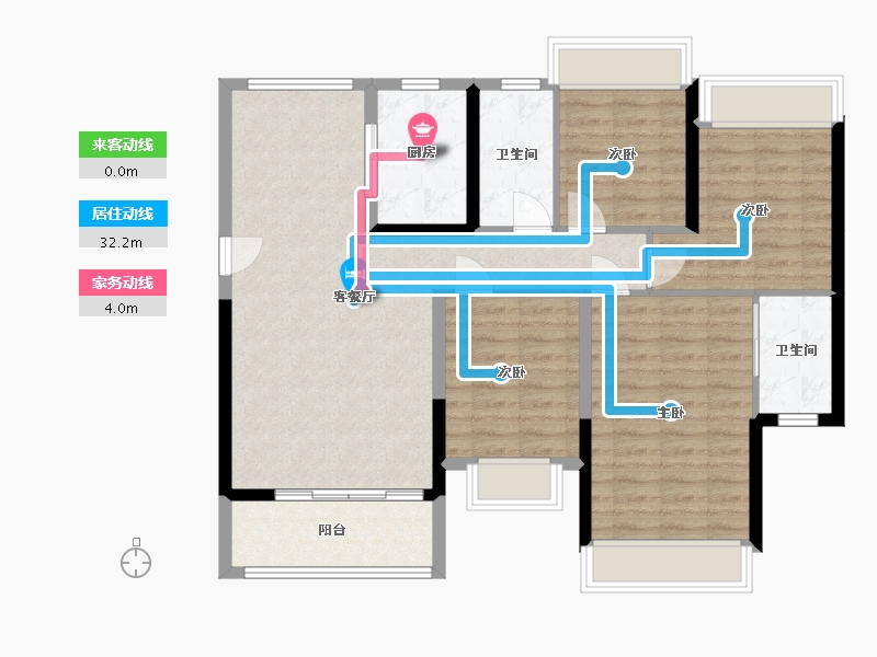 湖南省-湘潭市-滨江花园-114.40-户型库-动静线