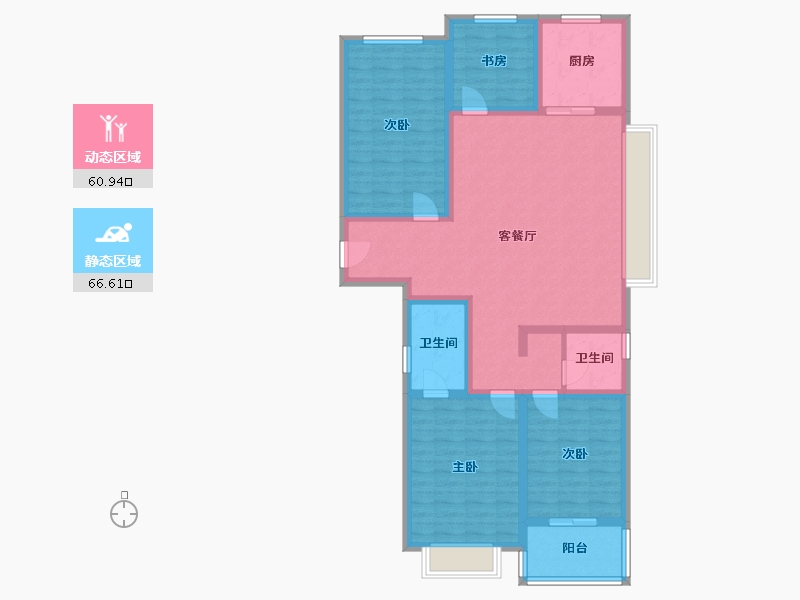 山西省-临汾市-卓越华府-113.60-户型库-动静分区