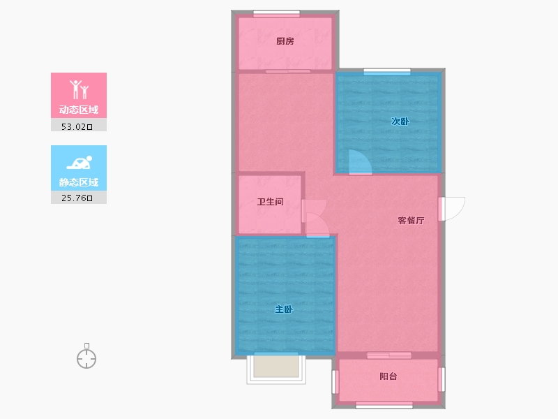 辽宁省-大连市-红梅小区-71.78-户型库-动静分区