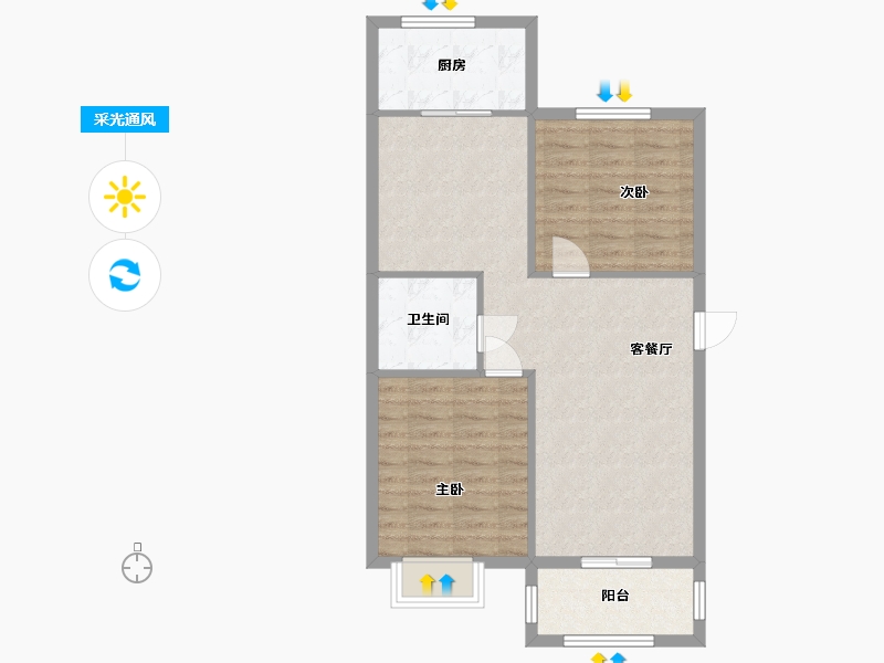 辽宁省-大连市-红梅小区-71.78-户型库-采光通风