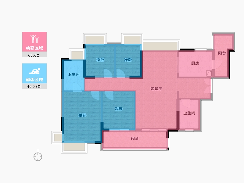 广东省-广州市-凯德凯荔花园-100.00-户型库-动静分区