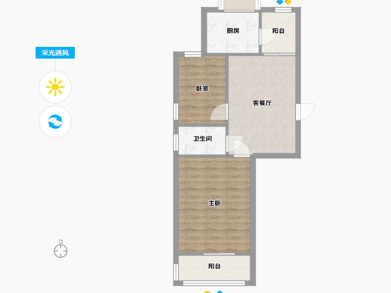 陕西省-西安市-西京社区-62.50-户型库-采光通风