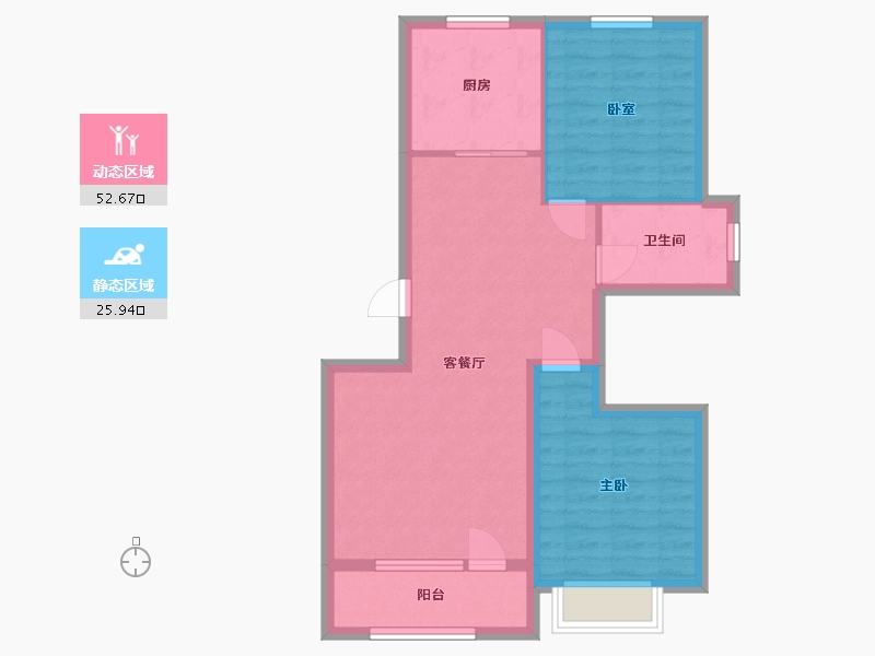 辽宁省-朝阳市-雍德府-76.00-户型库-动静分区