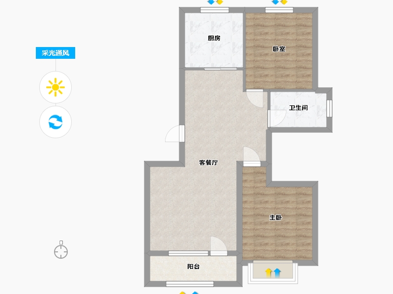 辽宁省-朝阳市-雍德府-76.00-户型库-采光通风