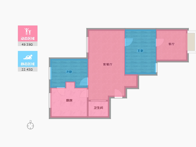 北京-北京市-景博园-65.00-户型库-动静分区