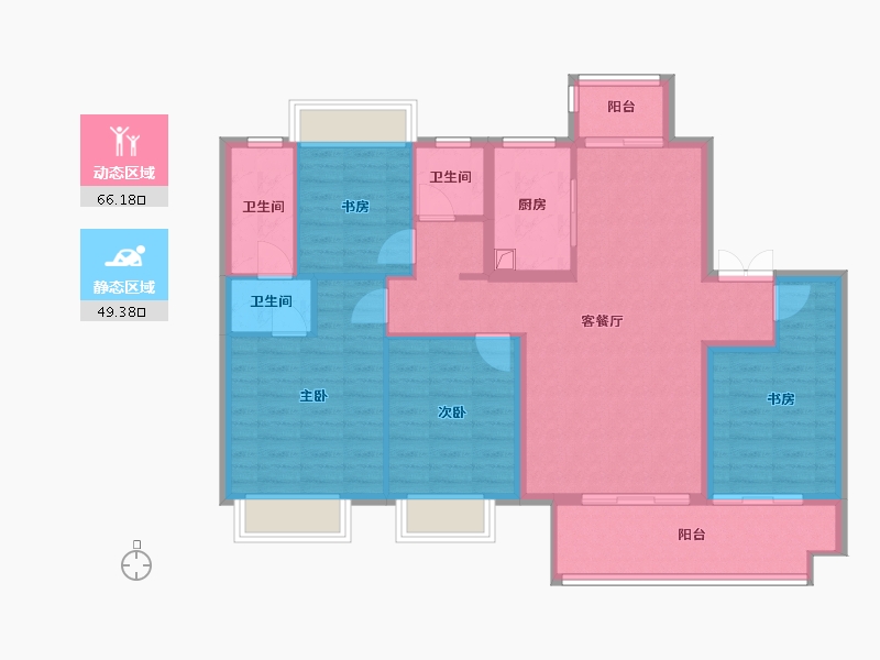 江苏省-苏州市-阳光锦上-110.00-户型库-动静分区