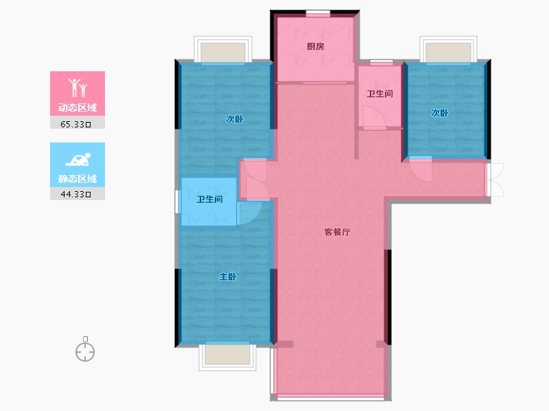 江西省-抚州市-东润学墅壹号-98.98-户型库-动静分区