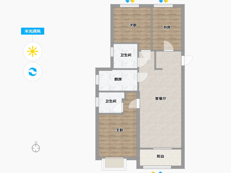 江西省-南昌市-桂雨江南-83.00-户型库-采光通风