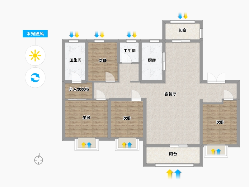 新疆维吾尔自治区-阿勒泰地区-疆山府-121.43-户型库-采光通风