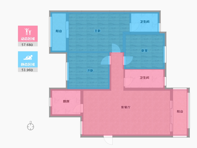 湖南省-张家界市-金域滨江-132.00-户型库-动静分区