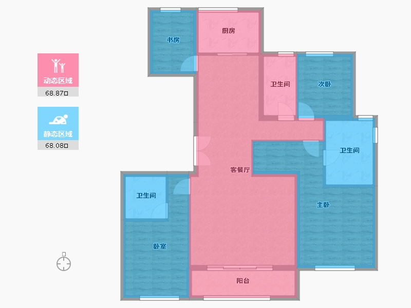 山东省-济南市-杨柳春风-136.00-户型库-动静分区