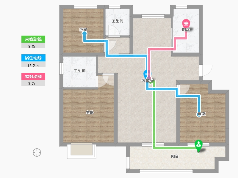 江苏省-盐城市-翰林华府-93.60-户型库-动静线