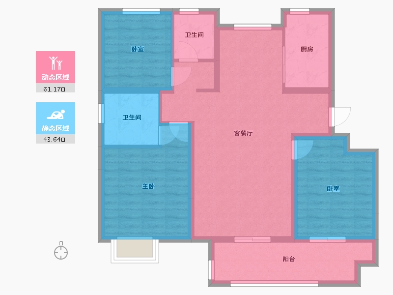 江苏省-盐城市-翰林华府-93.60-户型库-动静分区