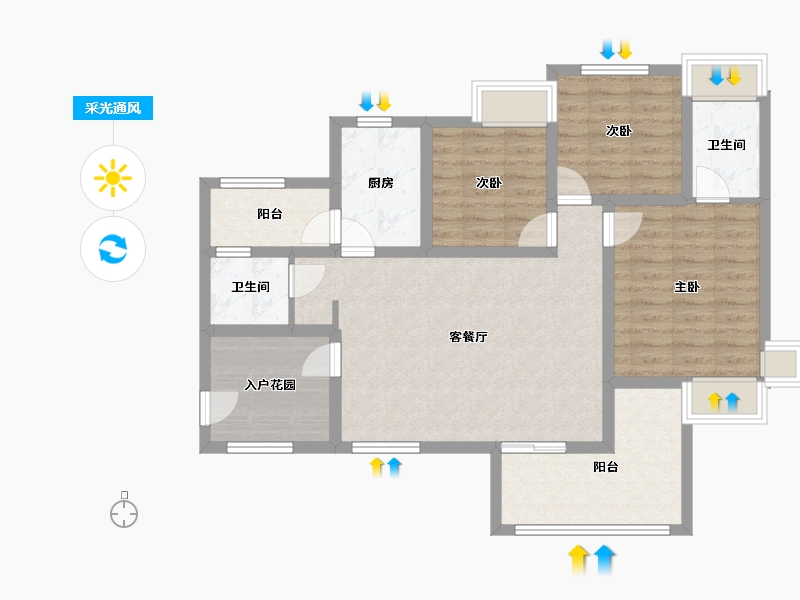 四川省-成都市-源上湾国际社区3期-D区-81.60-户型库-采光通风